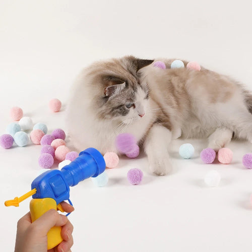 Interactive Cat Plush Ball Launcher