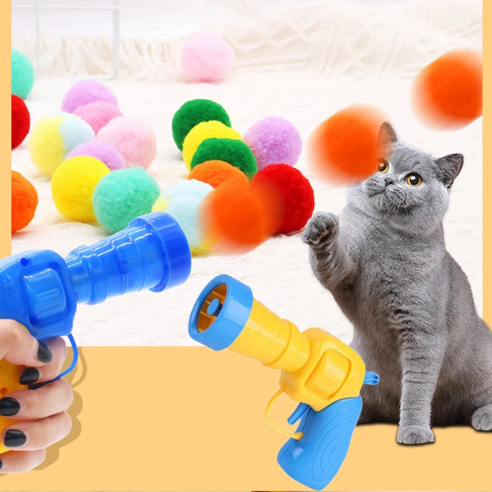 Interactive Cat Plush Ball Launcher