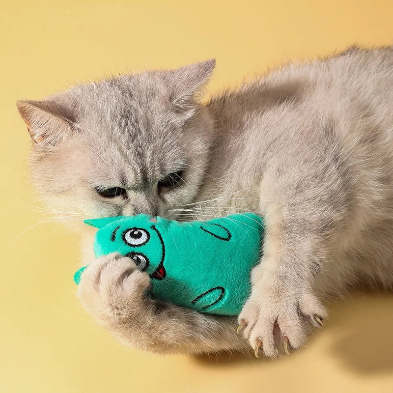 Teeth Grinding Catnip Cat Toy Interactive Plush Cats Toy Mouse Shape Chewing Claw Thumb Bite Cat Mint for Funny Cat Accessories