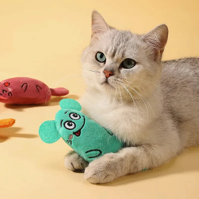 Teeth Grinding Catnip Cat Toy Interactive Plush Cats Toy Mouse Shape Chewing Claw Thumb Bite Cat Mint for Funny Cat Accessories