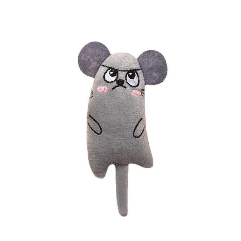 Teeth Grinding Catnip Cat Toy Interactive Plush Cats Toy Mouse Shape Chewing Claw Thumb Bite Cat Mint for Funny Cat Accessories